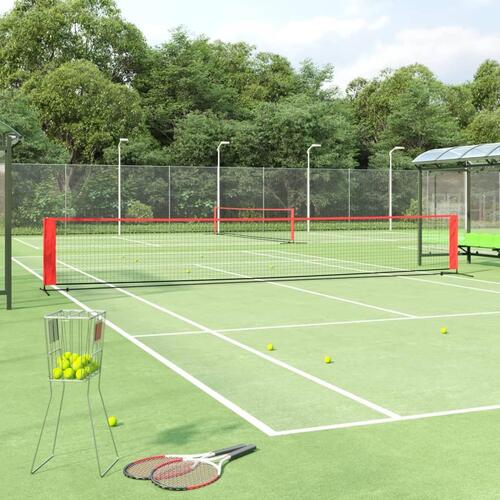 Tennisnet 600x100x87 cm polyester sort og rød