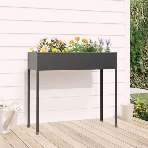 Plantekasse 100,5x40,5x90 cm galvaniseret stål antracitgrå