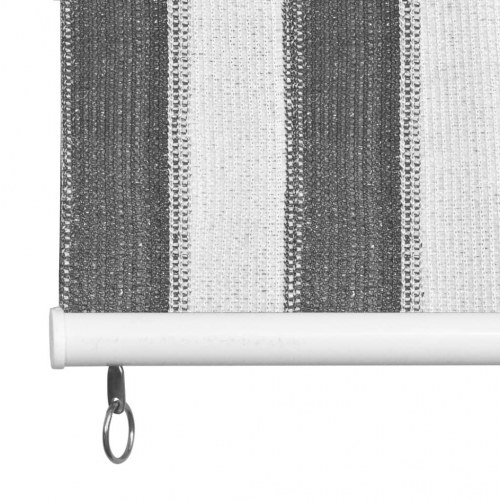 Udendørs rullegardin 400 x 140 cm antracitgrå og hvid stribet