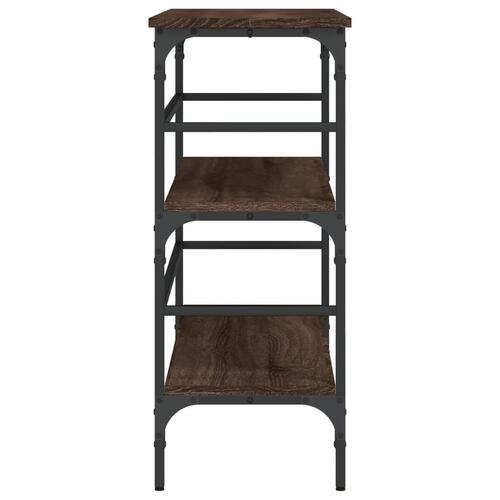 Konsolbord 100x32x75 cm konstrueret træ brun egetræsfarve
