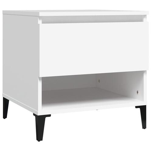 Sidebord 50x46x50 cm konstrueret træ hvid