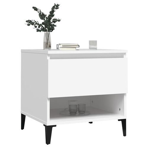 Sidebord 50x46x50 cm konstrueret træ hvid