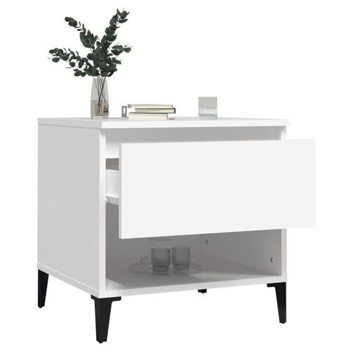 Sidebord 50x46x50 cm konstrueret træ hvid
