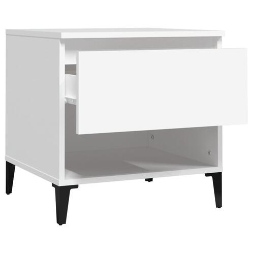 Sidebord 50x46x50 cm konstrueret træ hvid