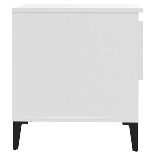 Sidebord 50x46x50 cm konstrueret træ hvid