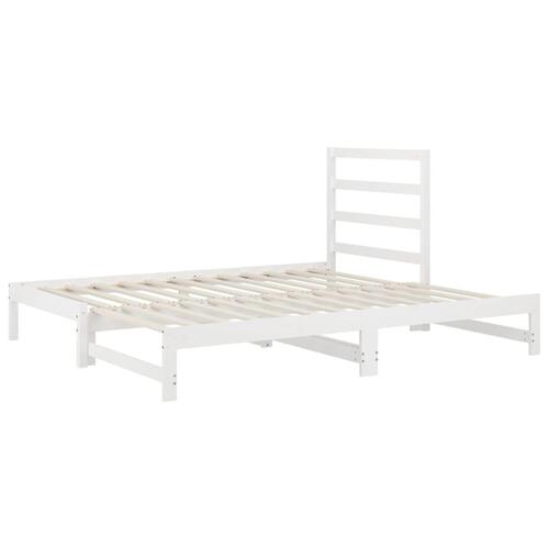 Daybed med udtræk 2x(90x190) cm massivt fyrretræ hvid