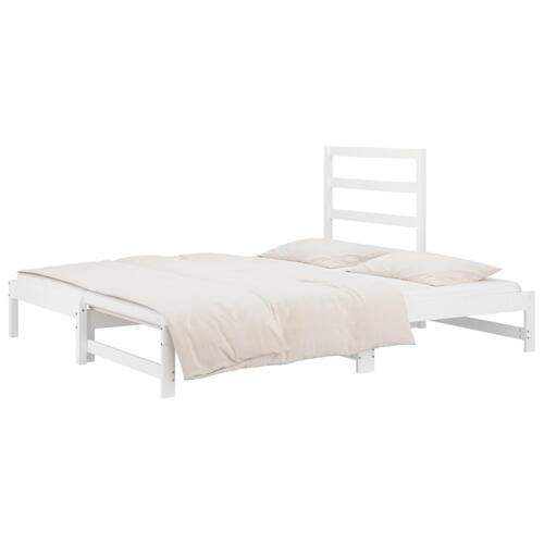 Daybed med udtræk 2x(90x190) cm massivt fyrretræ hvid