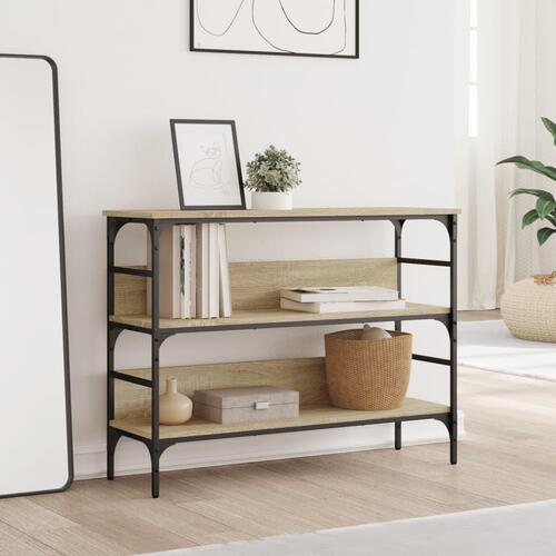 Konsolbord 100x32x75 cm konstrueret træ sonoma-eg