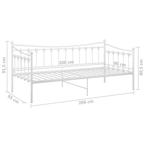 Sengestel til sovesofa 90x200 cm metal hvid