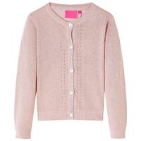 Strikket cardigan til børn str. 104 strik lyserød