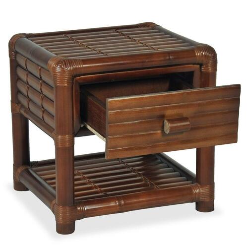 Sengebord 45x45x40 cm bambus mørkebrun