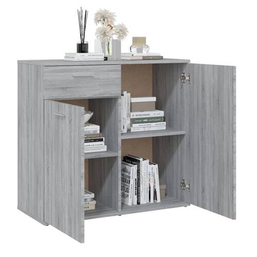 Skænk 80x36x75 cm konstrueret træ grå sonoma-eg