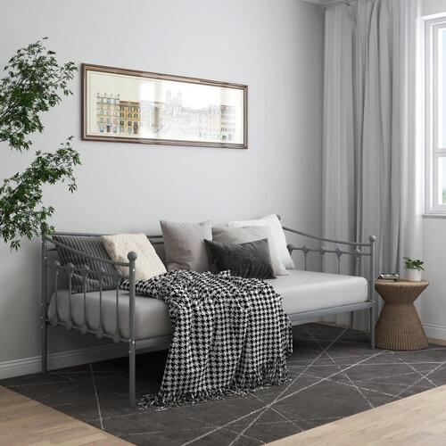 Sengestel til udtræksseng 90x200 cm metal grå
