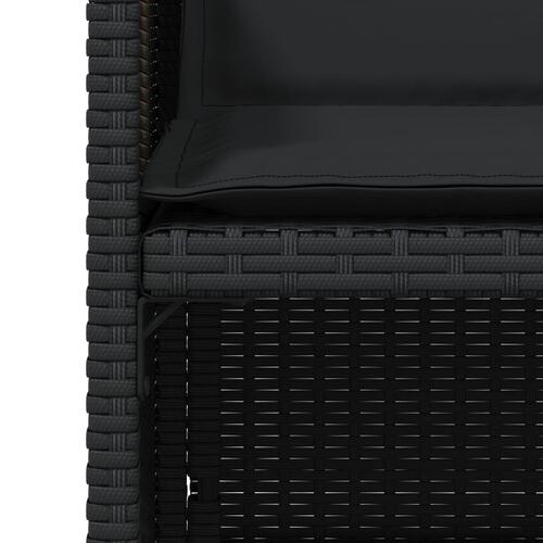 Havestole med hynder 4 stk. polyrattan sort