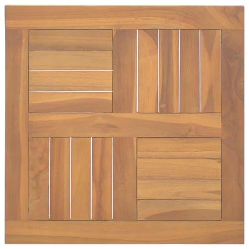Firkantet bordplade 50x50x2,5 cm massivt teaktræ