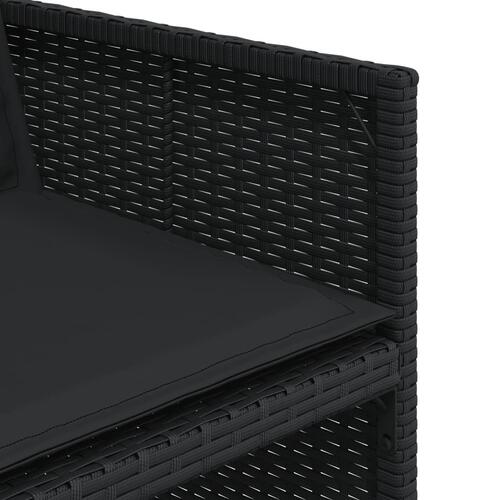 Havestole med hynder 4 stk. polyrattan sort