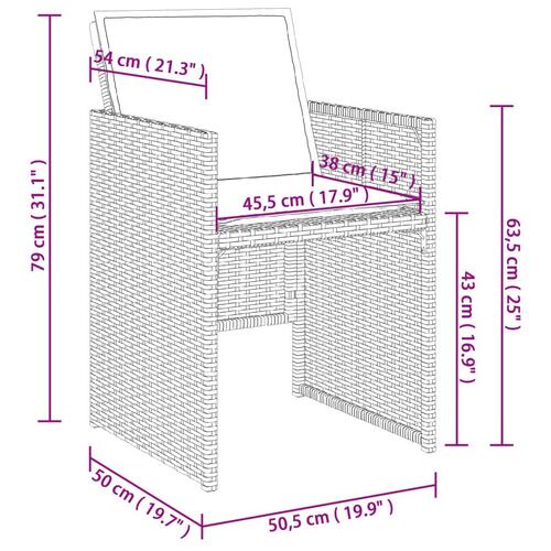 Havestole med hynder 4 stk. polyrattan sort