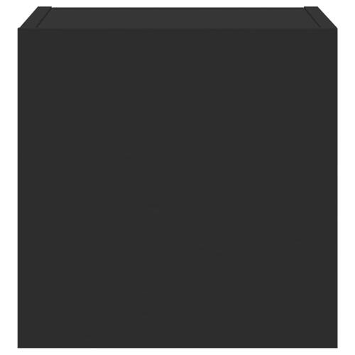 Væghængt tv-bord med LED-lys 30,5x35x30 sort