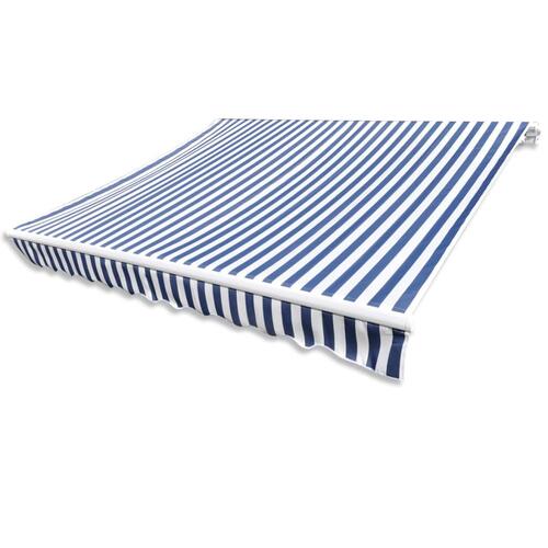 Markisedug 350x250 cm blå og hvid