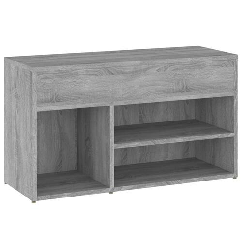 Skobænk 80x30x45 cm konstrueret træ grå sonoma-eg