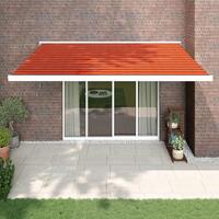Foldemarkise 4,5x3 m stof og aluminium orange og brun