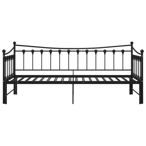 Sengestel til udtræksseng 90x200 cm metal sort