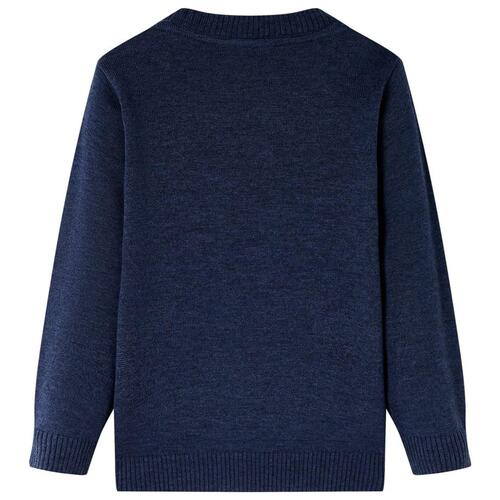 Sweater til børn str. 92 strikket marineblå