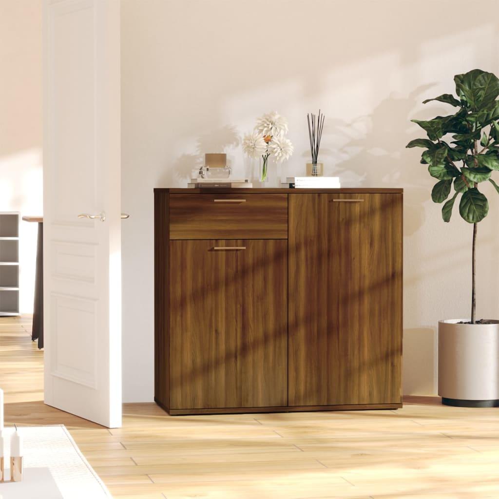 Skænk 80x36x75 cm konstrueret træ brun egetræsfarve