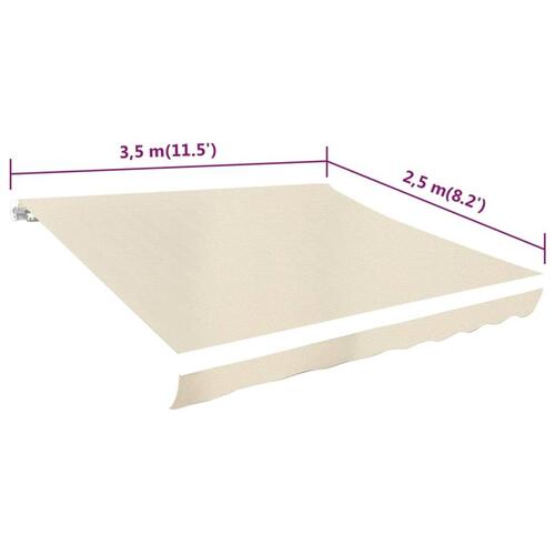 Markisedug 350x250 cm cremefarvet