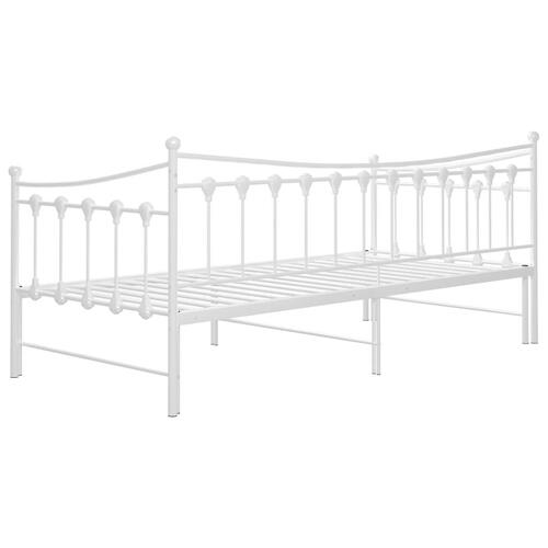 Sengestel til udtræksseng 90x200 cm metal hvid