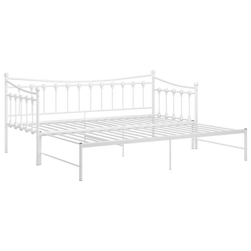 Sengestel til udtræksseng 90x200 cm metal hvid