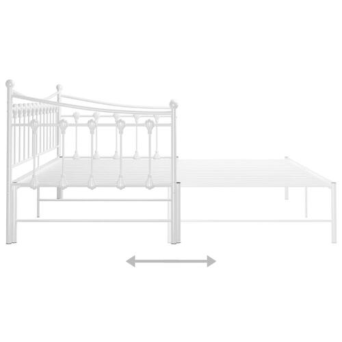 Sengestel til udtræksseng 90x200 cm metal hvid