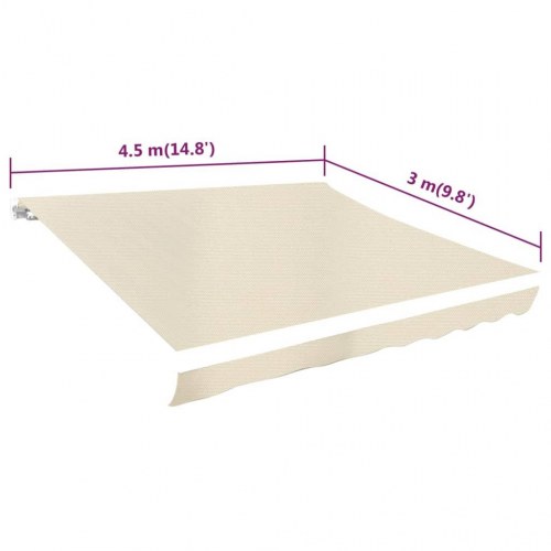 Markisedug 4,5 × 3 m - cremefarvet udskiftningsdug