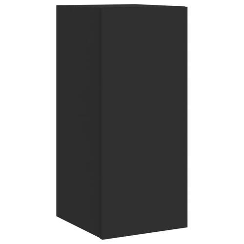 Væghængt tv-bord med LED-lys 30,5x35x70 sort