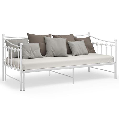 Sengestel til udtræksseng 90x200 cm metal hvid