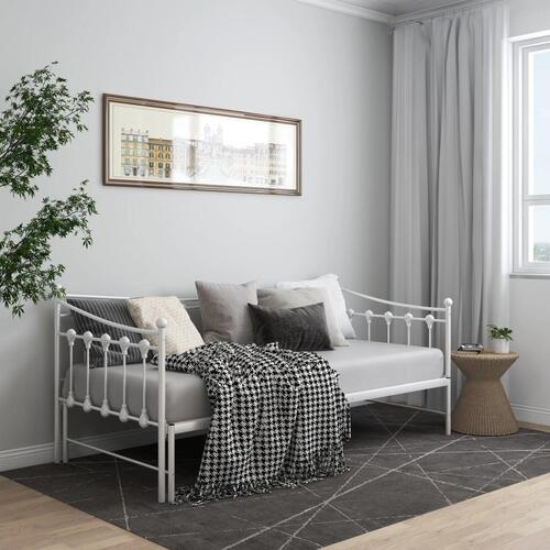 Sengestel til udtræksseng 90x200 cm metal hvid