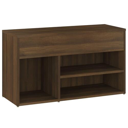 Skobænk 80x30x45 cm konstrueret træ brun egetræ