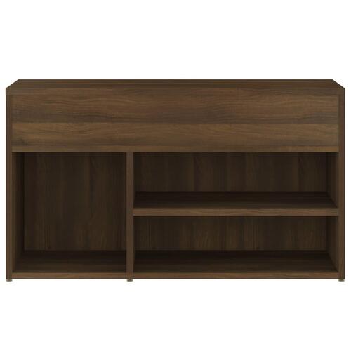 Skobænk 80x30x45 cm konstrueret træ brun egetræ
