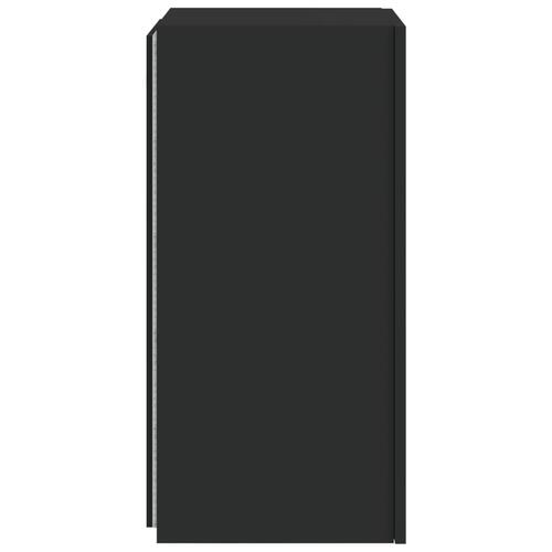 Væghængt tv-bord med LED-lys 30,5x35x70 sort