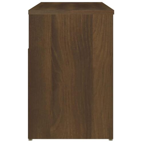 Skobænk 80x30x45 cm konstrueret træ brun egetræ