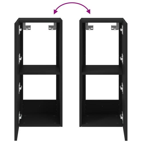 Væghængt tv-bord med LED-lys 30,5x35x70 sort