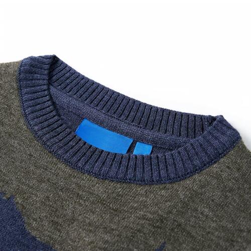 Sweater til børn str. 116 strikket marineblå