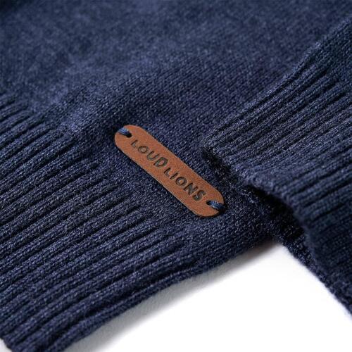 Sweater til børn str. 116 strikket marineblå