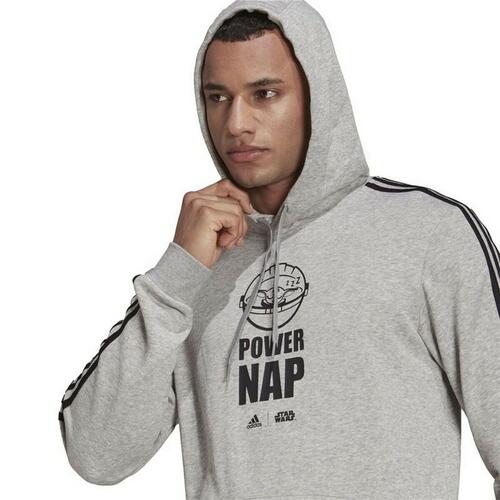 Hættetrøje til Mænd Adidas X Star Wars: The Mandalorian Lysegrå S
