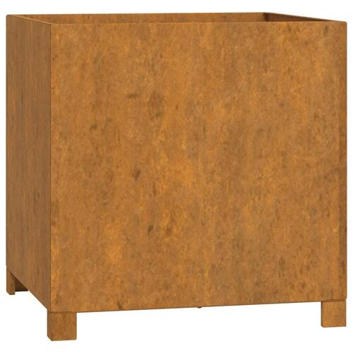 Plantekasse med ben 49x47x50 cm cortenstål rustfarvet
