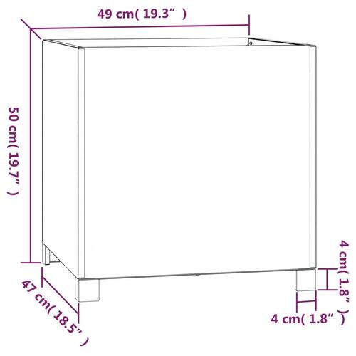 Plantekasse med ben 49x47x50 cm cortenstål rustfarvet