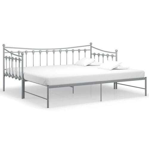 Sengestel til udtræksseng 90x200 cm metal grå