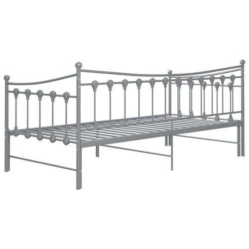 Sengestel til udtræksseng 90x200 cm metal grå