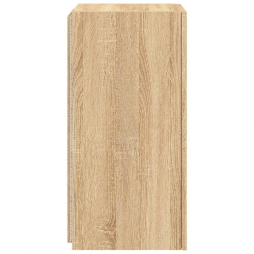 Væghængt tv-bord med LED-lys 30,5 x 35 x 70 cm - sonoma-eg