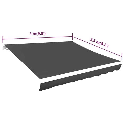 Markisedug 300x250 cm antracitgrå